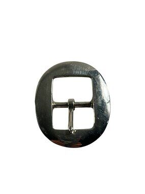 Vintage Silver Tone North and Judd Cart Buckle Oval Leather Crafts